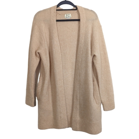 Acne Blush Pink Raya SH Mohair Cocoon Cardigan Size XS - Picture 1 of 6